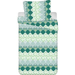 Zelené 4dílné bavlněné povlečení na jednolůžko 140x200 cm Dikona – Jerry Fabrics