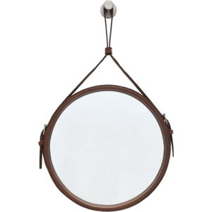 Závěsné zrcadlo v hnědém rámu RGE Elvis, ø 60 cm