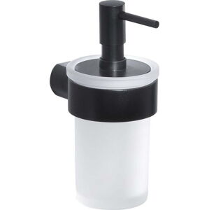 Černo-bílý skleněný nástěnný dávkovač mýdla Sapho Pirenei, 110 ml