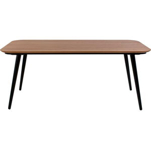 Jídelní stůl z jasanového dřeva s černými nohami Ragaba Contrast, 180 x 90 cm
