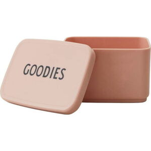 Růžový svačinový box Design Letters Goodies, 8,2 x 6,8 cm