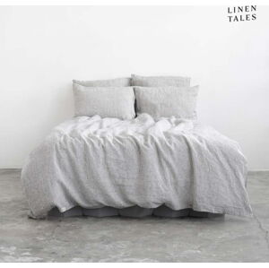 Černobílé lněné povlečení na jednolůžko 135x200 cm – Linen Tales
