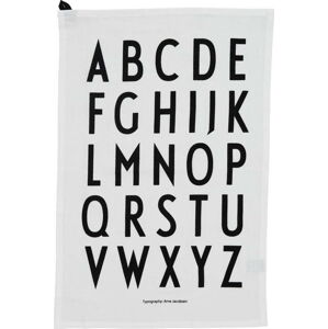 Bílá bavlněná utěrka Design Letters Alphabet, 40 x 60 cm