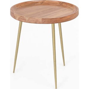 Odkládací stolek z akáciového dřeva WOOX LIVING Noah, ⌀ 46 cm