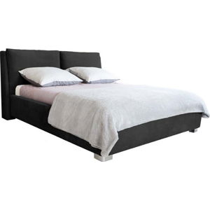 Černá dvoulůžková postel Mazzini Beds Vicky, 180 x 200 cm