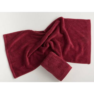 Tmavě červený bavlněný ručník El Delfin Lisa Coral, 50 x 100 cm
