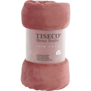 Růžová mikroplyšová deka Tiseco Home Studio, 130 x 160 cm