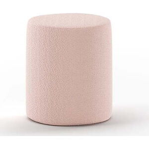 Světle růžový dětský puf z textilie bouclé MOON – Vipack