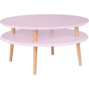 Růžový konferenční stolek Ragaba UFO, Ø 70 cm