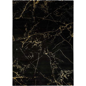 Černý koberec Universal Gold Marble, 140 x 200 cm