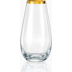 Skleněná váza Crystalex Golden Celebration, výška 24,5 cm