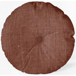 Hnědý polštář Really Nice Things Cojin Redondo Burgundy, ⌀ 45 cm