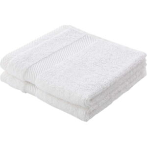 Bílý bavlněný ručník s příměsí hedvábí 30x30 cm – Bianca