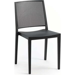 Antracitová plastová zahradní židle Grid – Rojaplast