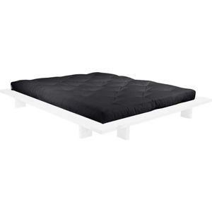 Dvoulůžková postel z borovicového dřeva s matrací Karup Design Japan Comfort Mat White/Black, 160 x 200 cm