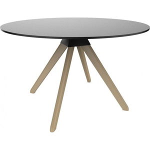 Černý jídelní stůl s podnožím z bukového dřeva Magis Cuckoo, ø 120 cm