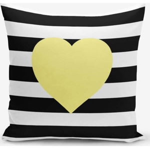 Povlak na polštář s příměsí bavlny Minimalist Cushion Covers Striped Yellow, 45 x 45 cm