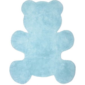 Dětský modrý ručně vyrobený koberec Nattiot Little Teddy, 80 x 100 cm