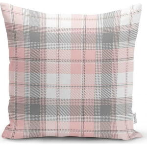 Šedo-růžový dekorativní povlak na polštář Minimalist Cushion Covers Flannel, 45 x 45 cm
