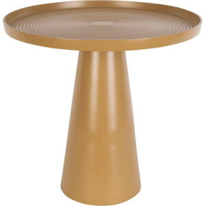 Hořčicově žlutý kovový odkládací stolek Leitmotiv Force, výška 37,5 cm