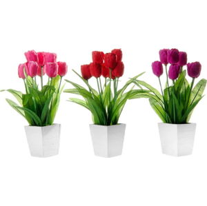 Sada 3 dekorací ve tvaru květiny Unimasa Tulip
