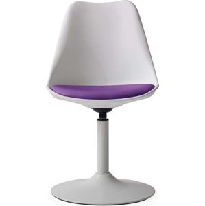 Bílá jídelní židle s fialovýmpodsedákem Tenzo Viva