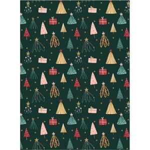 5 archů balícího papíru eleanor stuart Christmas Trees no. 4, 50 x 70 cm