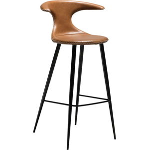 Hnědá barová židle s koženým sedákem DAN-FORM Denmark Flair