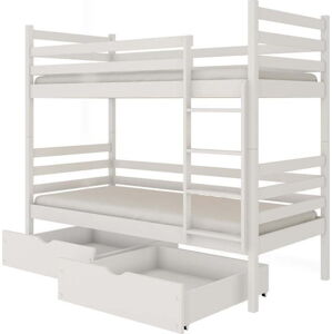 Bílá patrová dětská postel s úložným prostorem 70x160 cm Nemo - Lano Meble
