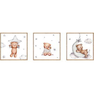 Dětské obrázky v sadě 3 ks 20x20 cm Teddy Bear – knor