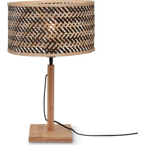Stolní lampa s bambusovým stínidlem v černo-přírodní barvě (výška 38 cm) Java – Good&Mojo
