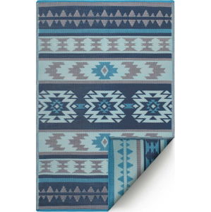 Modrý oboustranný venkovní koberec z recyklovaného plastu Fab Hab Cusco Blue, 90 x 150 cm