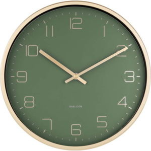 Zelené nástěnné hodiny Karlsson Elegance