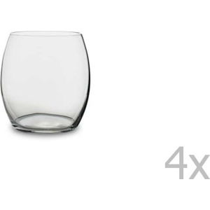 Sada 4 sklenic na vodu z křišťálového skla Bitz Fluidum, 530 ml
