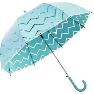 Tyrkysově modrý holový deštník Ambiance Chevron, ⌀ 100 cm