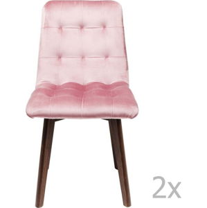 Sada 2 růžových jídelních židlí Kare Design Moritz