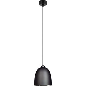 Černé matné závěsné svítidlo s vnitřkem ve stříbrné barvě Sotto Luce Awa