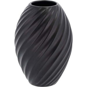 Černá porcelánová váza Morsø River, výška 16 cm