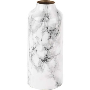 Bílo-černá železná váza PT LIVING Marble, výška 20 cm