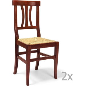 Sada 2 dřevěných jídelních židlí Castagnetti Straw