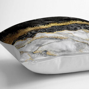 Povlak na polštář s příměsí bavlny Minimalist Cushion Covers Dark Marble, 70 x 70 cm
