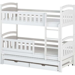 Bílá patrová dětská postel s úložným prostorem 80x200 cm Blanka - Lano Meble