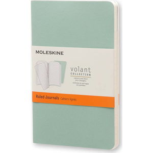 Zelený linkovaný zápisník Moleskine Volant, 80 stran