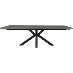 Šedý jídelní stůl s černýma nohama Canett Maison, 100 x 240 cm