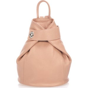 Růžovobéžový kožený batoh Lisa Minardi Narni