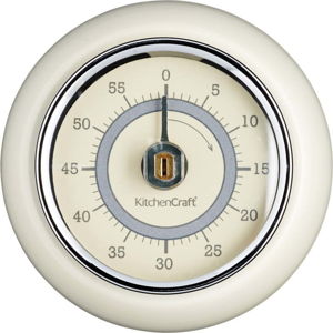 Kuchyňská magnetická minutka v krémové barvě Kitchen Craft Living Nostalgia, ⌀ 7,5 cm