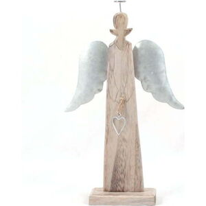 Dřevěný anděl Dakls, výška 24 cm