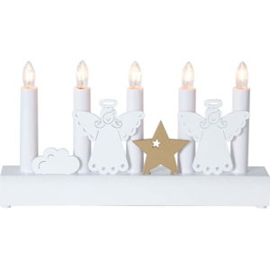 Bílý svícen Star Trading Angels, výška 15 cm