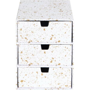 Zásuvkový box se 3 šuplíky ve zlato-bílé barvě Bigso Box of Sweden Ingrid