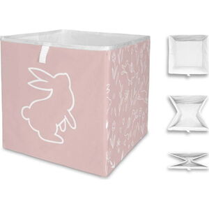 Růžový látkový dětský úložný box Sweet Bunnies - Butter Kings